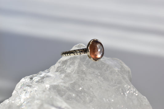 Pink Lepidolite Sterling Sliver Ring