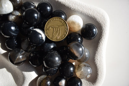 Baby black Agate sphere 20mm