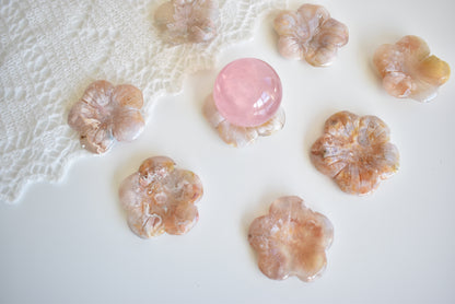 Flower Agate Flower (Sphere Stand)