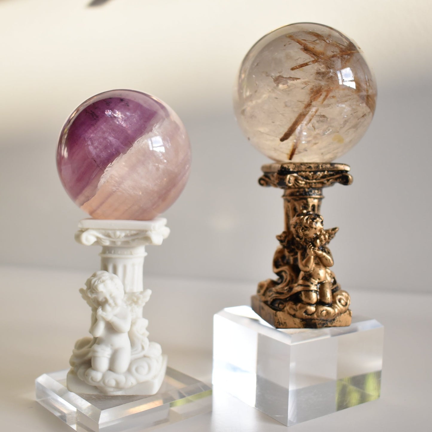 Resin Angel Crystal Sphere Holder