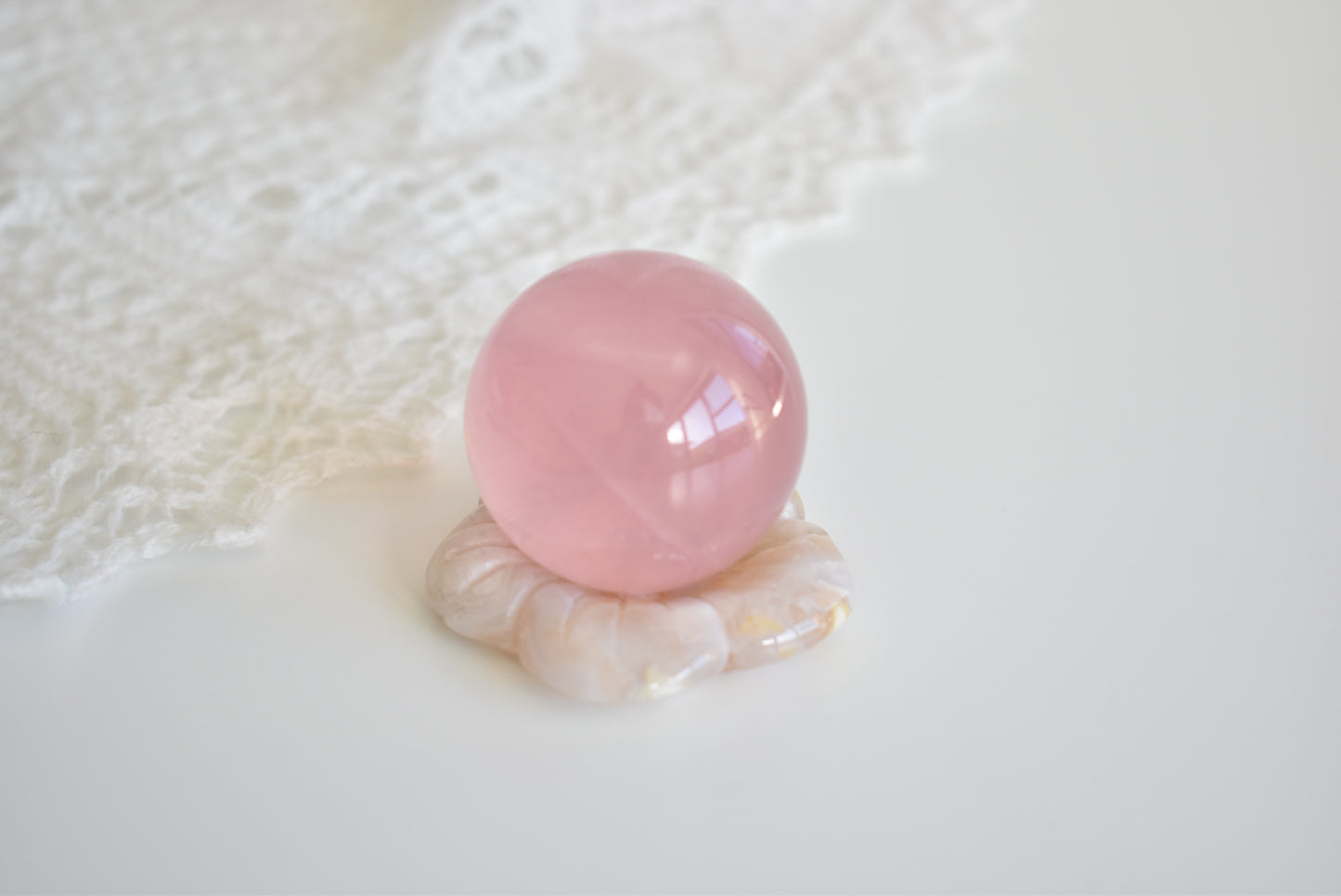 Flower Agate Flower (Sphere Stand)