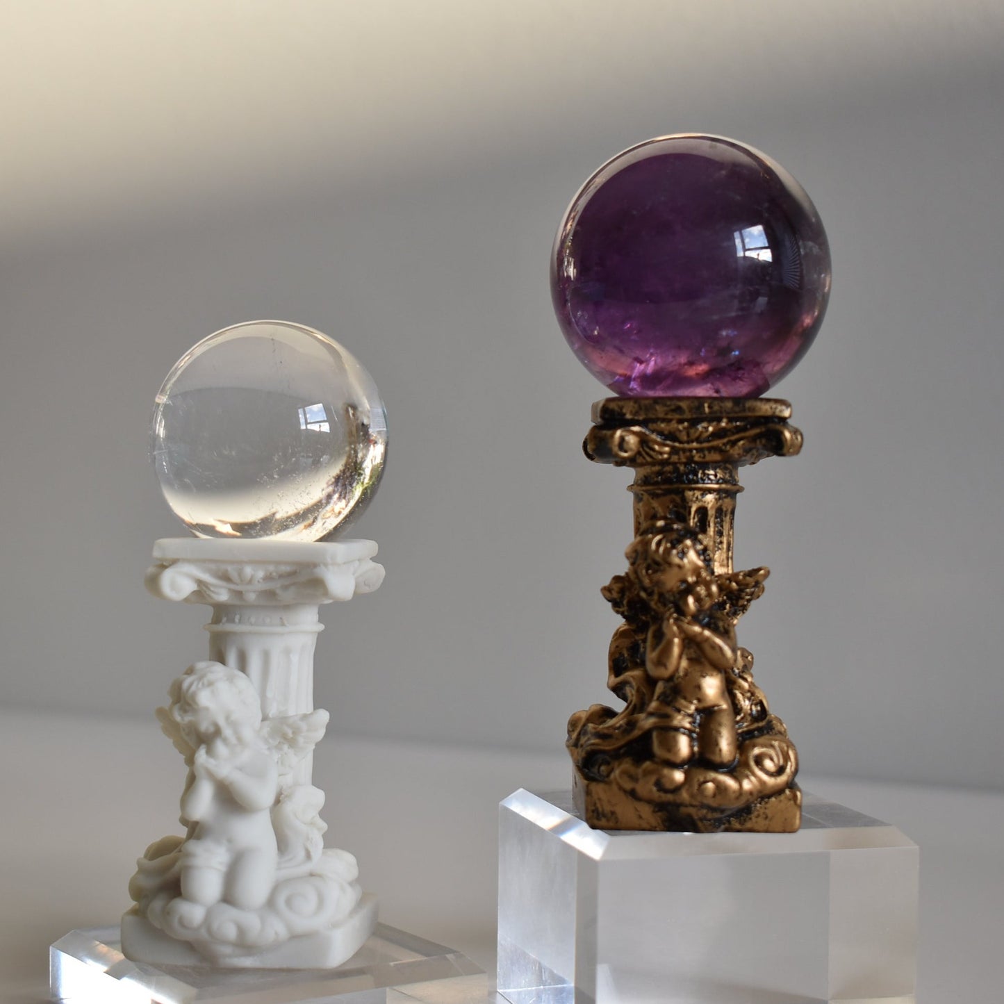 Resin Angel Crystal Sphere Holder