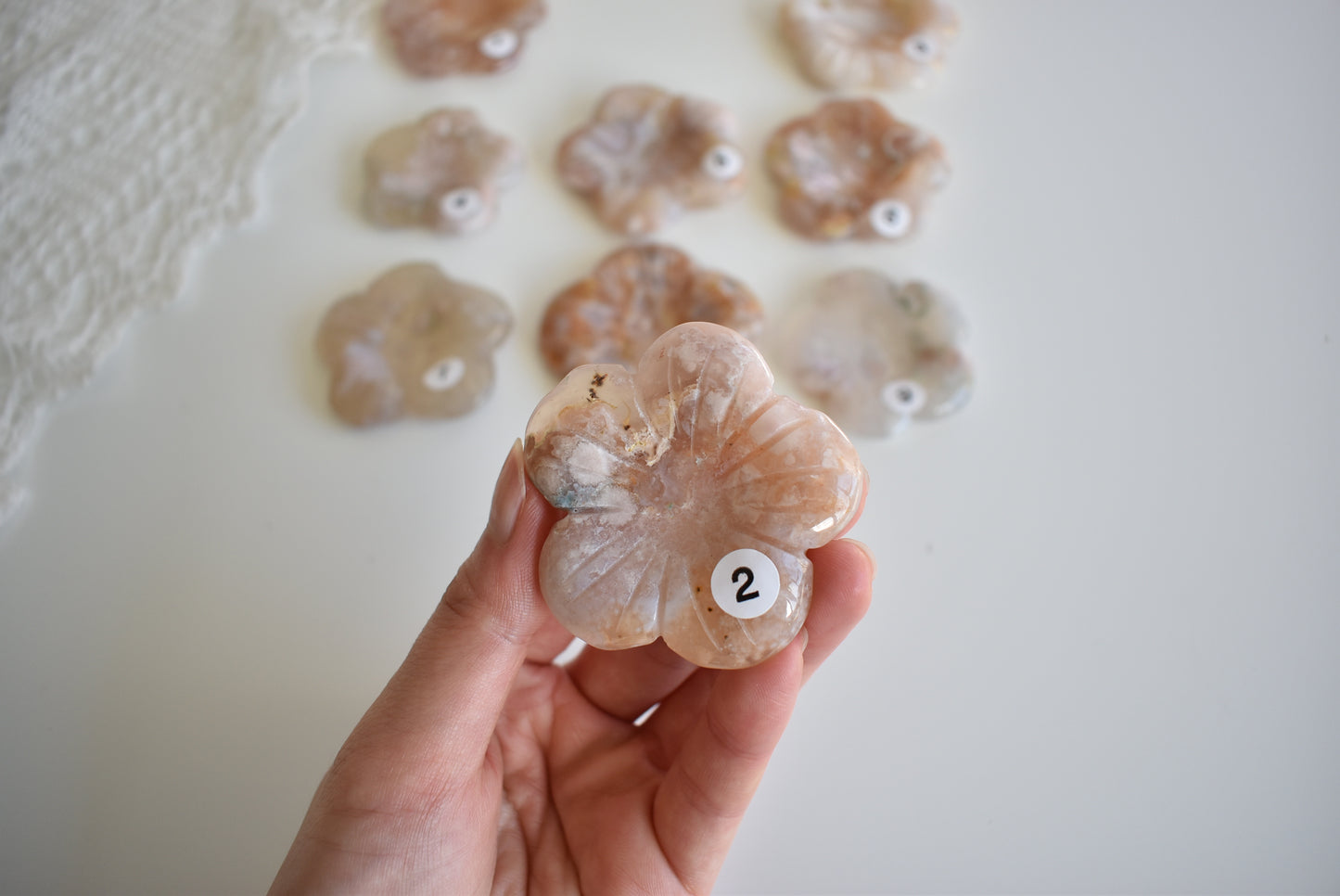 Flower Agate Flower (Sphere Stand)