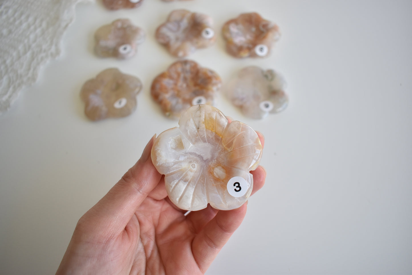 Flower Agate Flower (Sphere Stand)