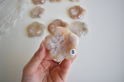 Flower Agate Flower (Sphere Stand)