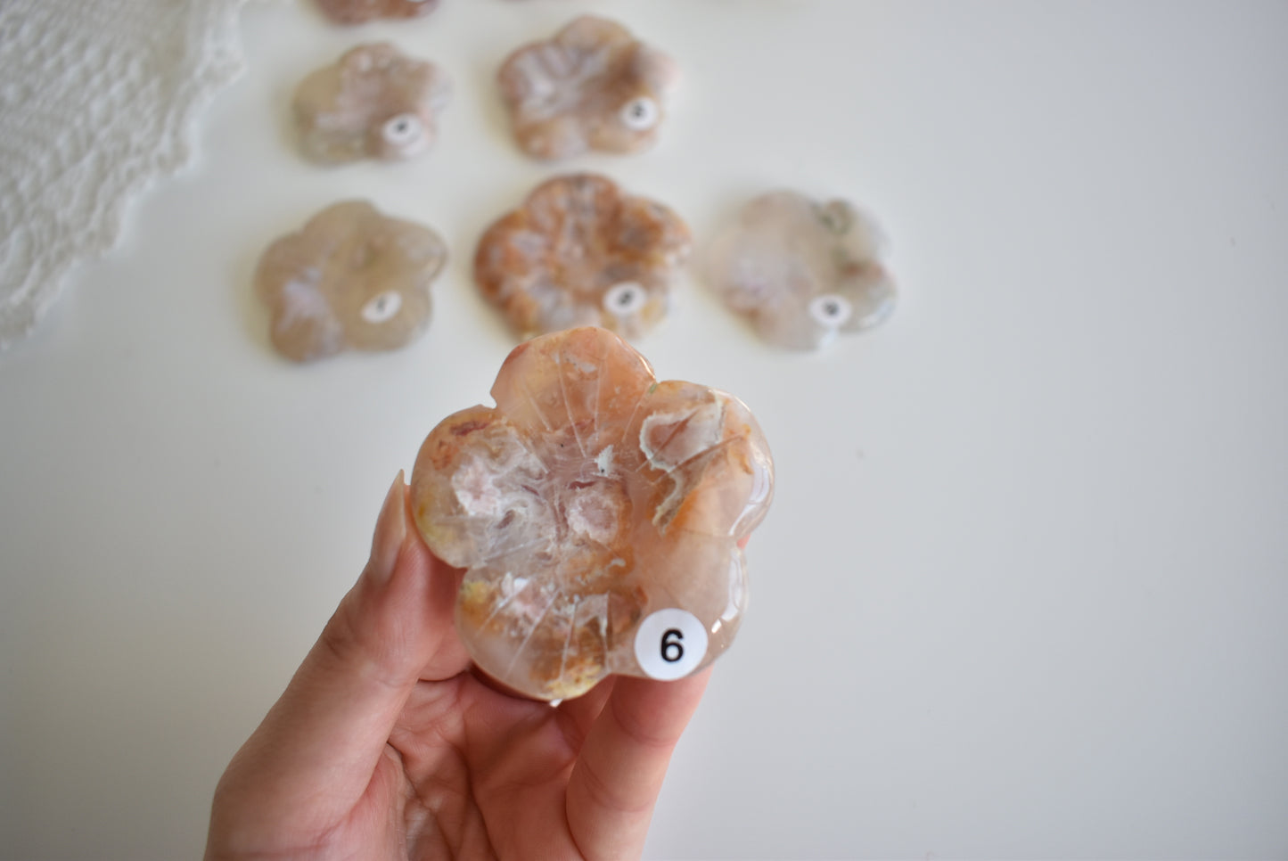 Flower Agate Flower (Sphere Stand)