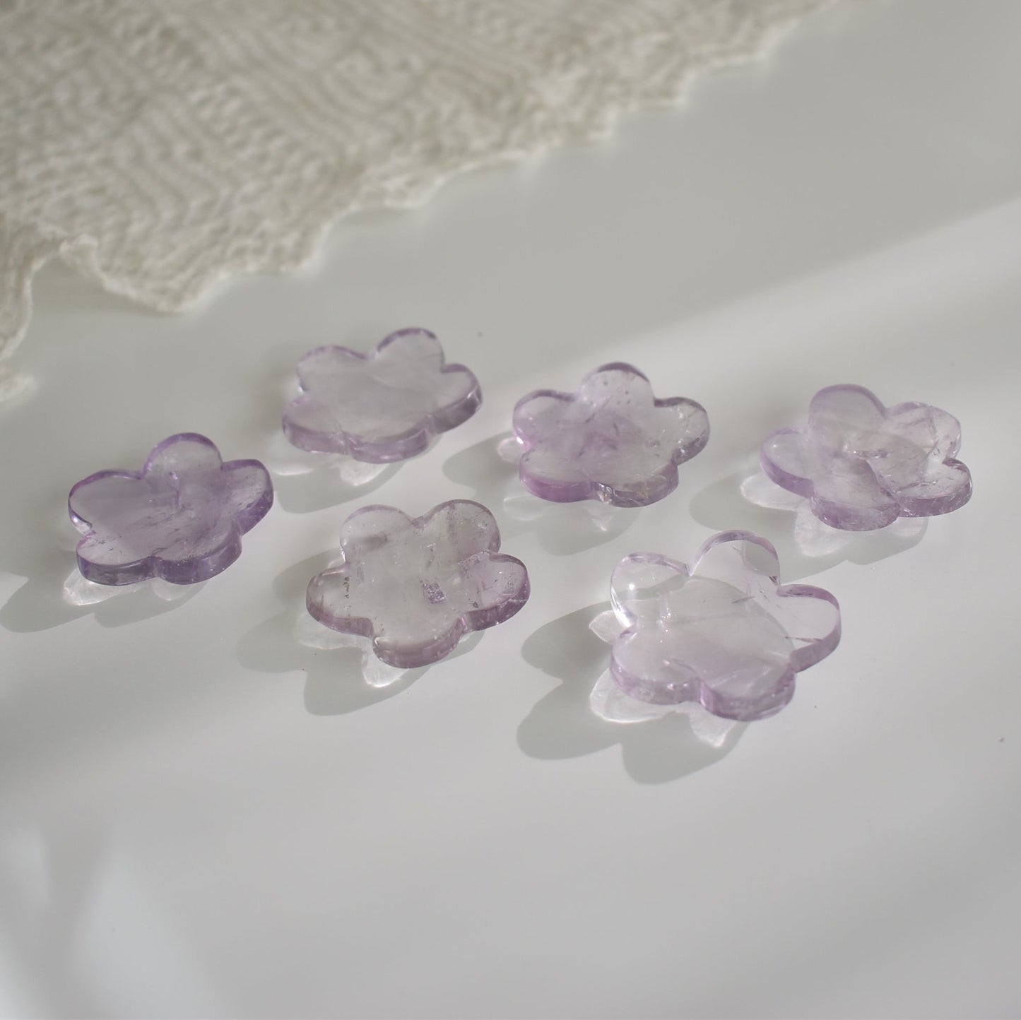 Amethyst Flower Worry Stone