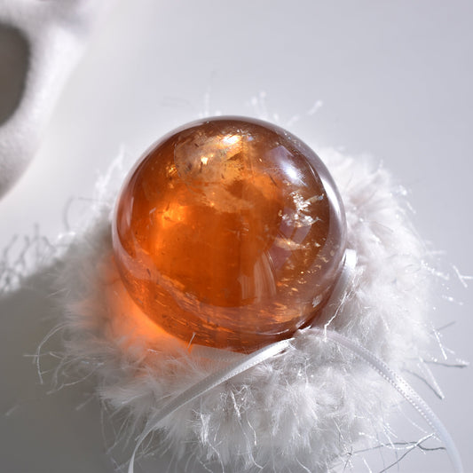 Amber Honey Calcite Sphere #2