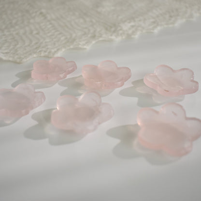 Rose Quartz Flower Worry Stone