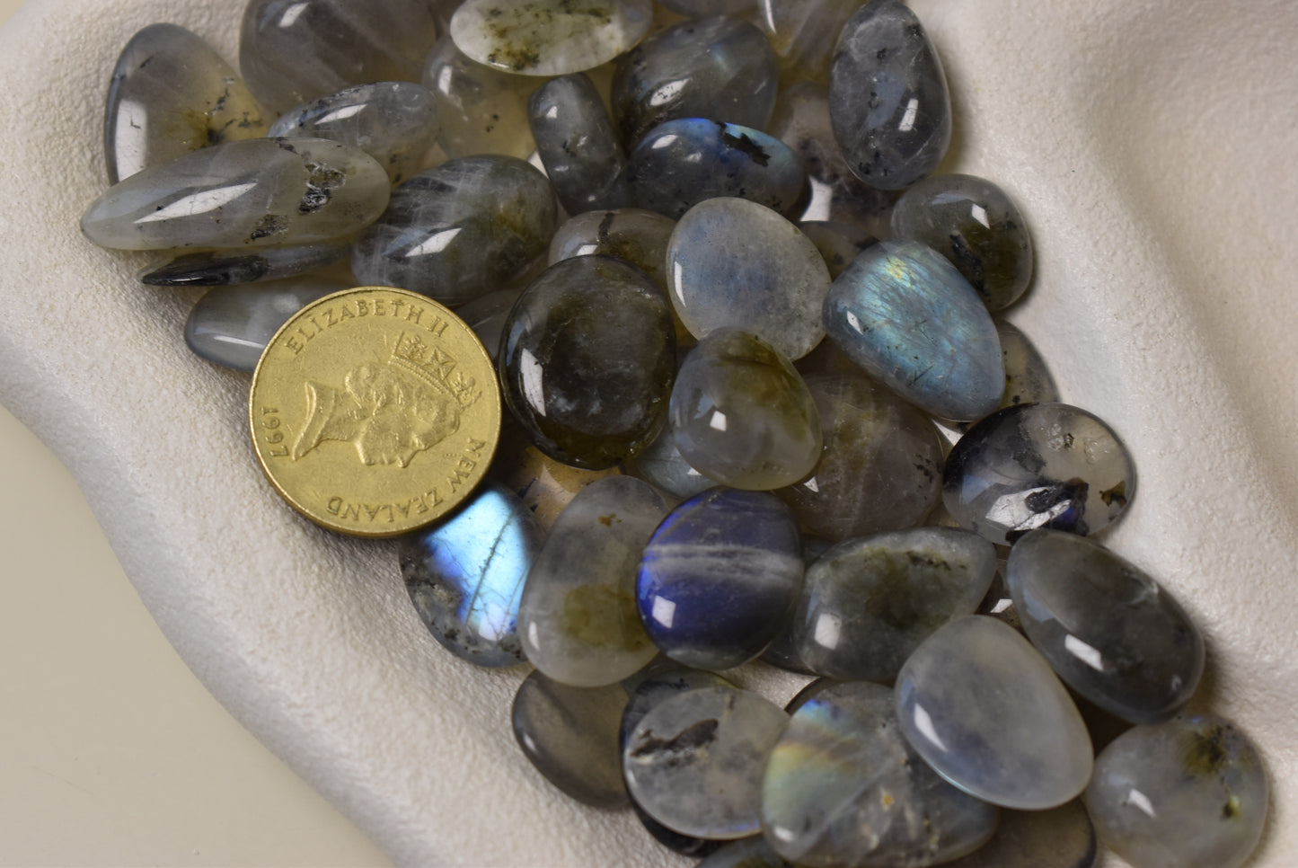 Blue Labradorite Flat Tumbled