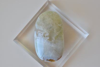 Green Flower Agate Palmstone