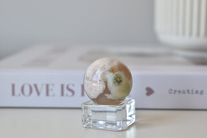 Green Flower Agate sphere 28mm #5