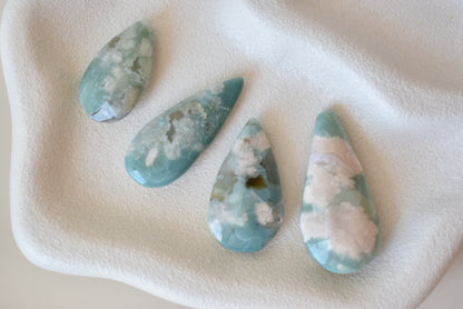 Green Flower Agate (drop shape)