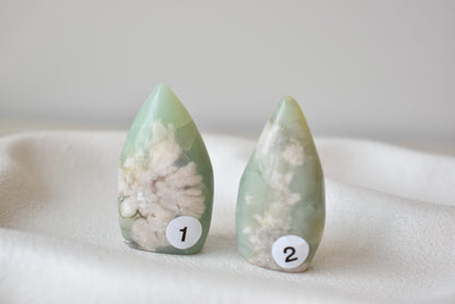 Green Flower Agate Flame