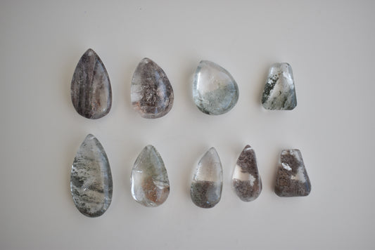 Garden Quartz Lodolite pendants (drilled)