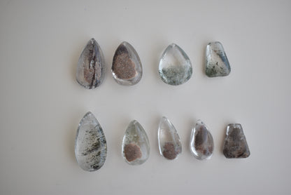 Garden Quartz Lodolite pendants (drilled)