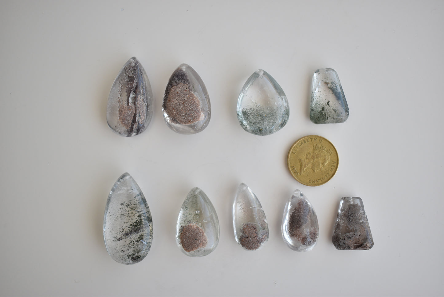 Garden Quartz Lodolite pendants (drilled)