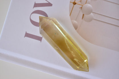 Blue Angel Feather Citrine DT 75mm #2 （chipped）