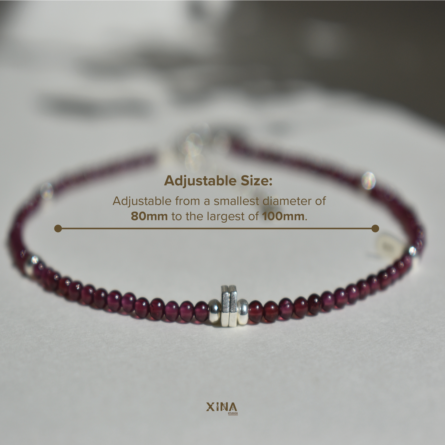 Delicate Vintage Garnet Anklet