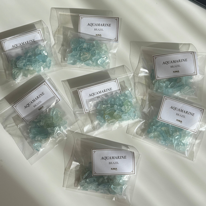 Aquamarine raw chips 10g/bag