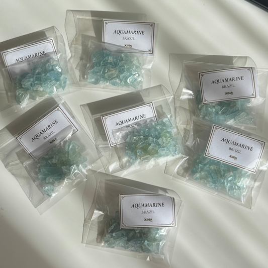Aquamarine raw chips 10g/bag