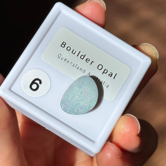 Australian Boulder Opal 0.7g Specimen box #6