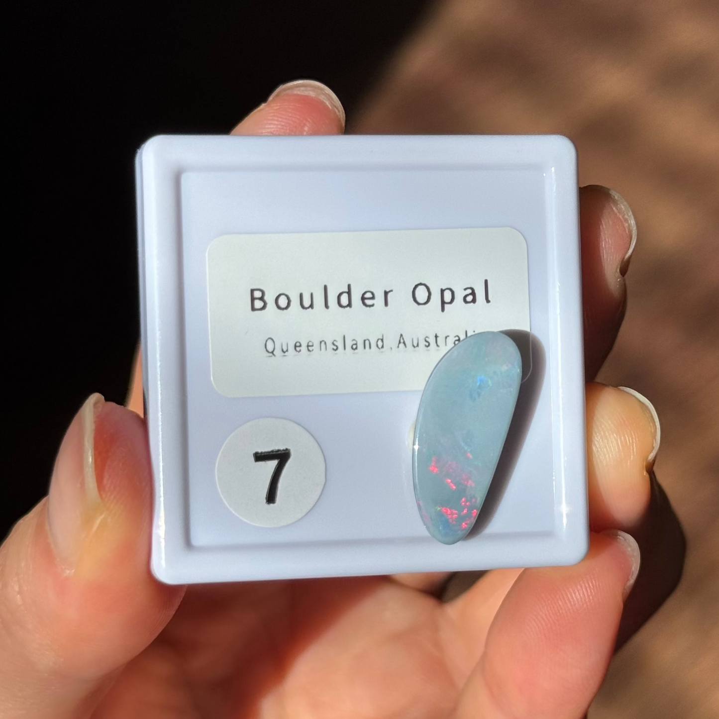 Australian Boulder Opal 0.71g Specimen box #7