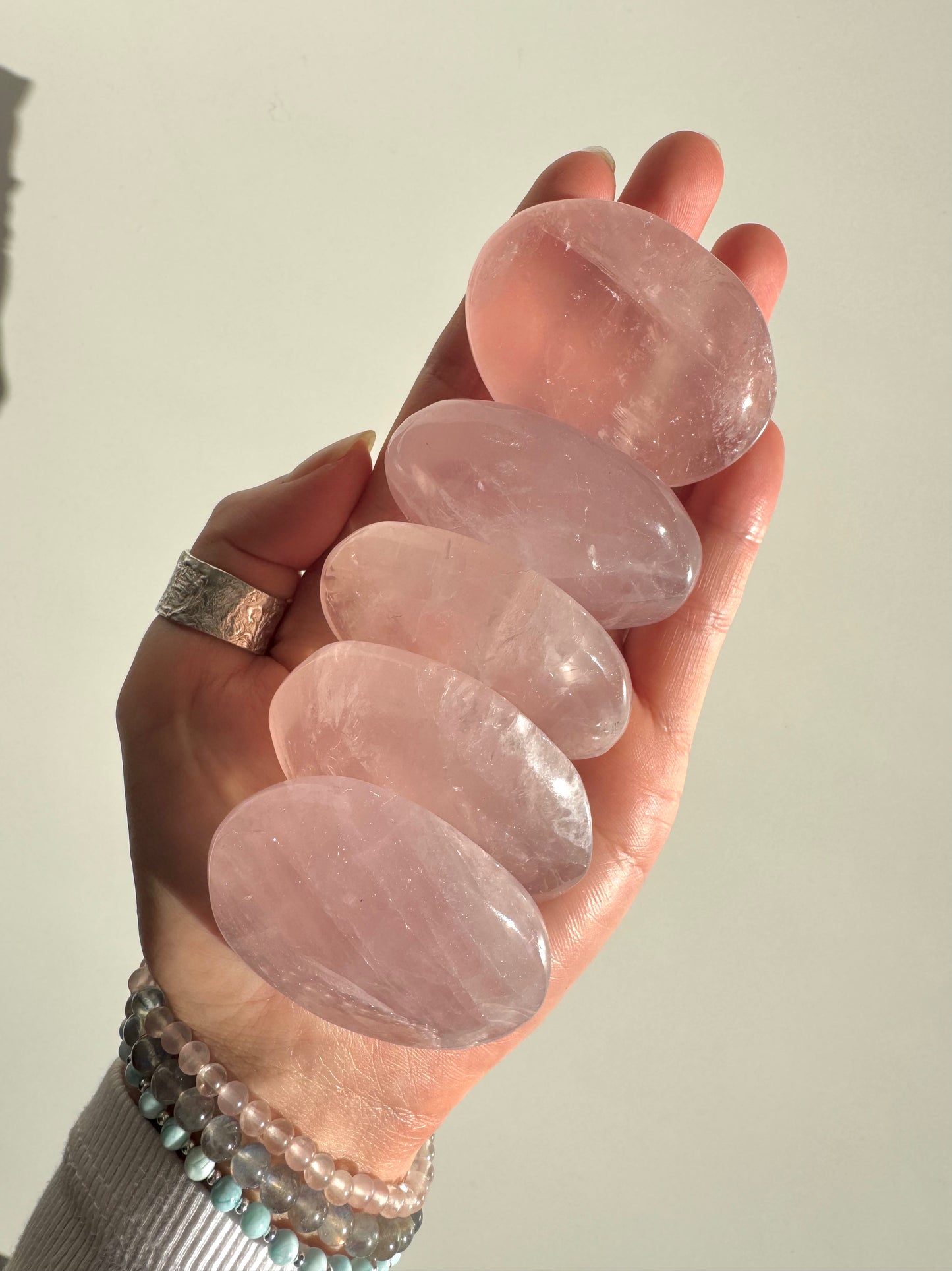 Rose Quartz Palm Stone |  Love
