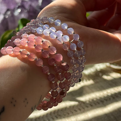 Dark Rose Quartz Bracelet 6mm