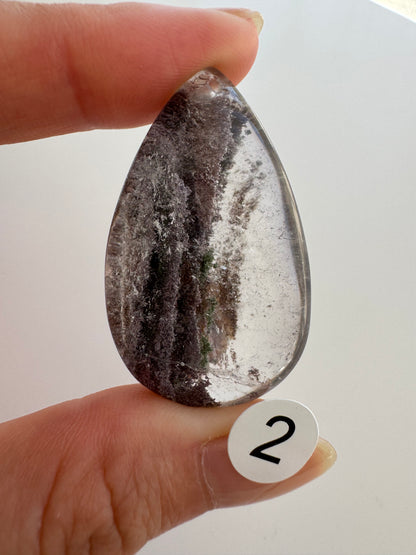 Garden Quartz Lodolite pendants (drilled)