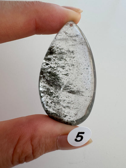Garden Quartz Lodolite pendants (drilled)