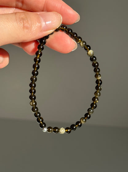 Golden Obsidian Bracelet 4mm