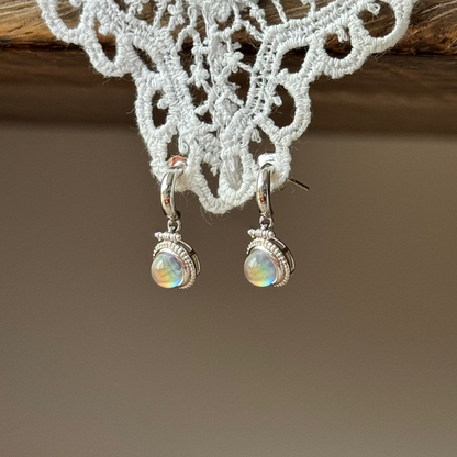 Madagascar Rainbow Moonstone Sterling Sliver Drop Earring