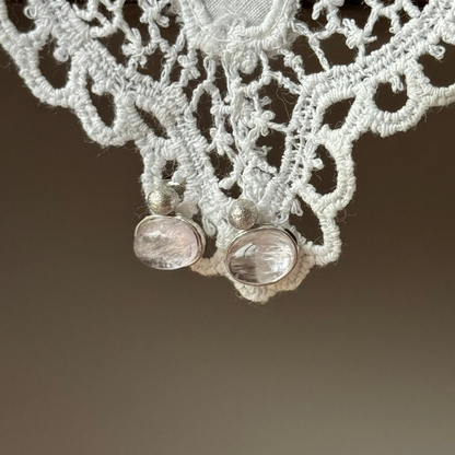 Kunzite Sterling Sliver Stud Earring
