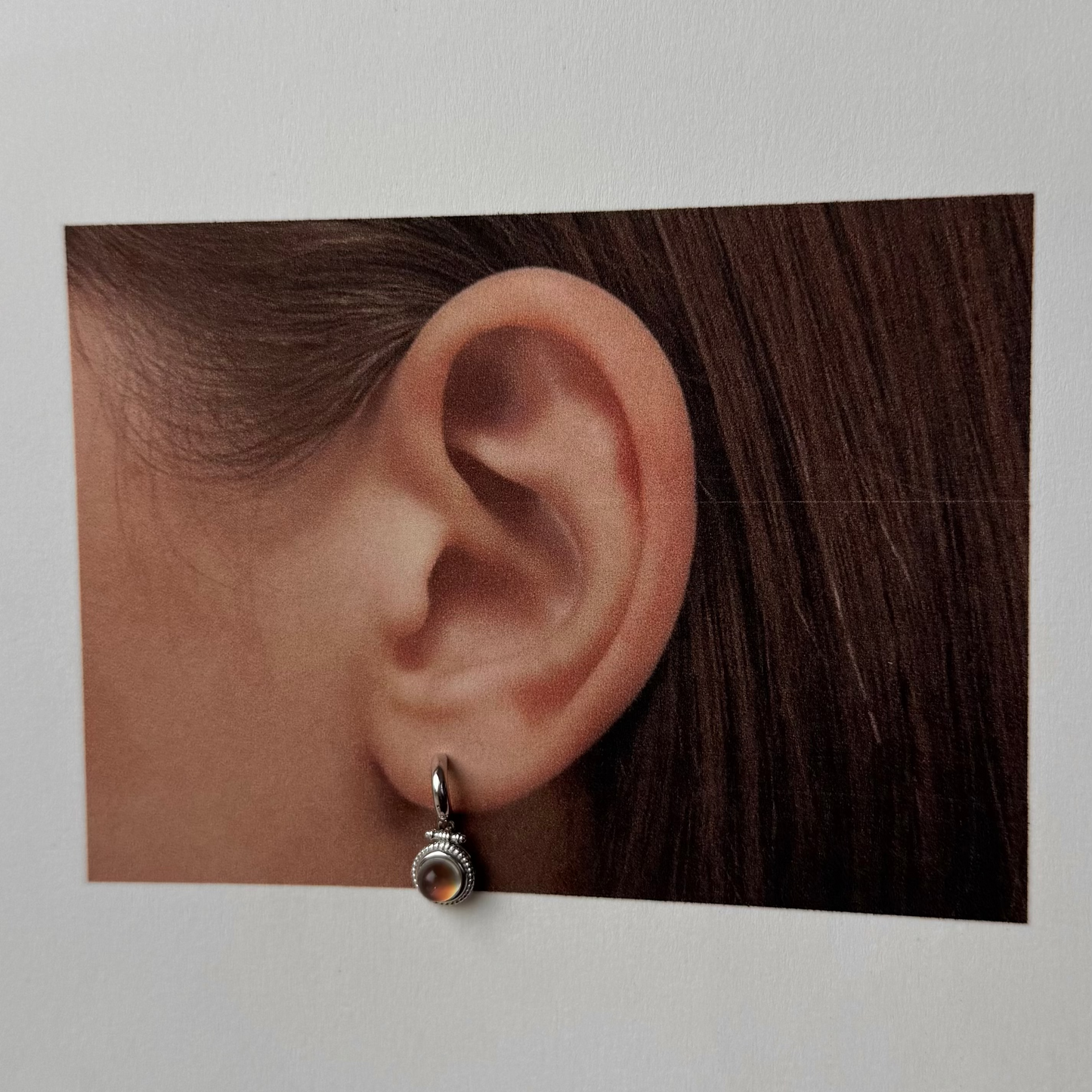 Madagascar Rainbow Moonstone Sterling Sliver Drop Earring