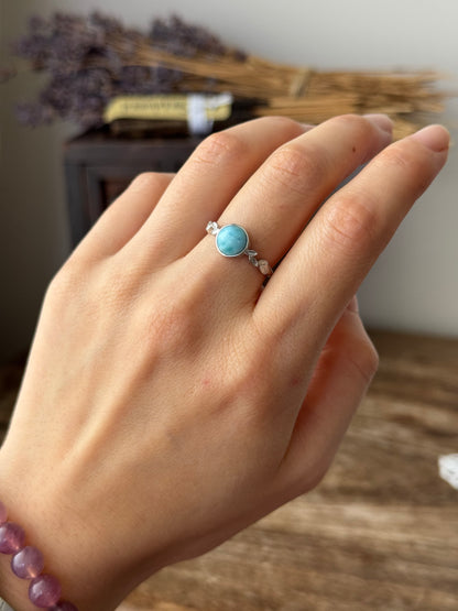 Larimar Sterling Sliver Ring Adjustable