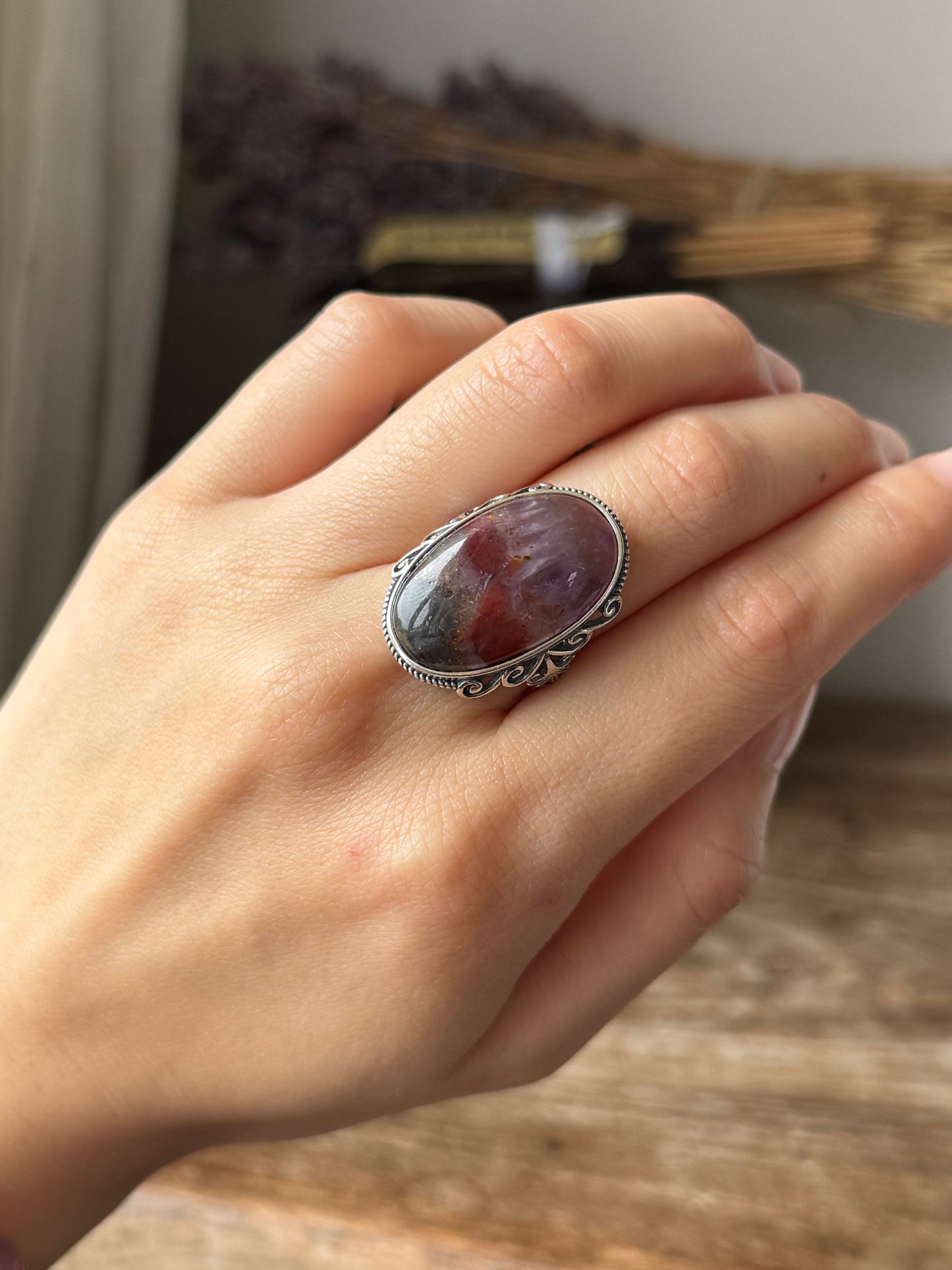 Auralite 23 Sterling Silver Ring Adjustable