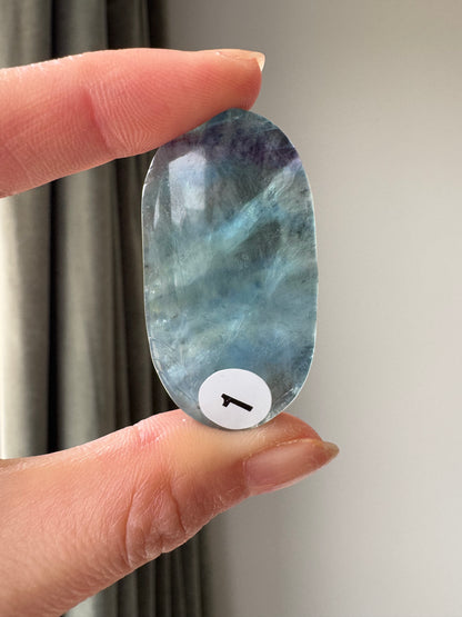 Blue Fluorite Palm Stone ｜Clarity