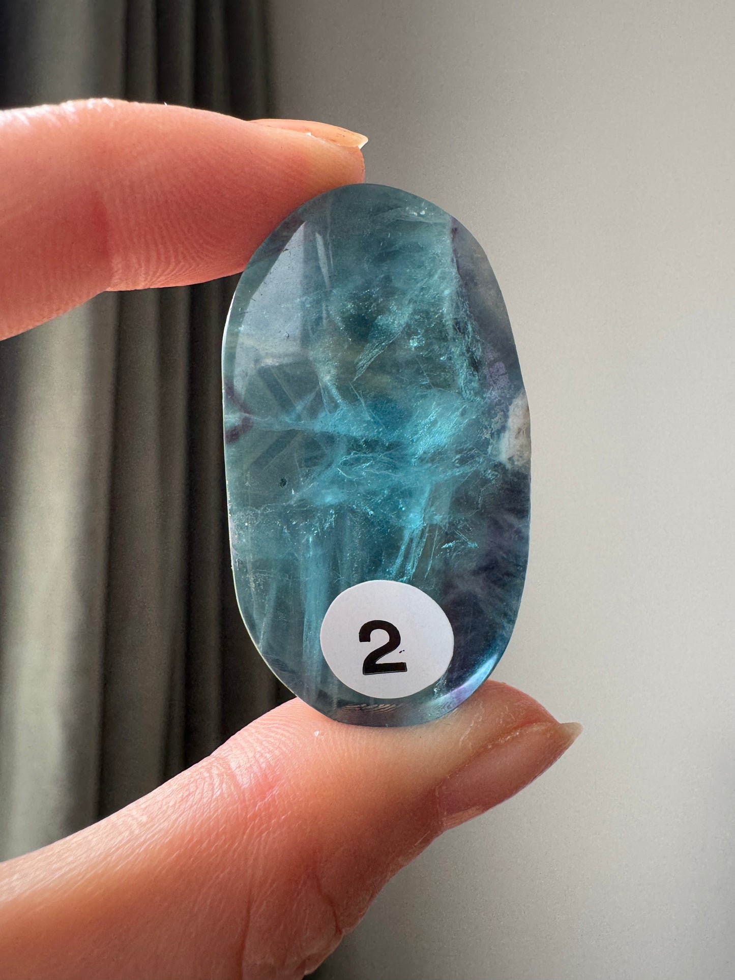 Blue Fluorite Palm Stone ｜Clarity