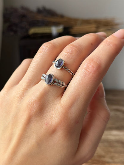 Lolite Sterling Silver Ring Adjustable