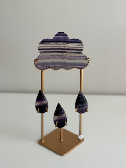 Fluorite Raindrop with Custom Stand #1