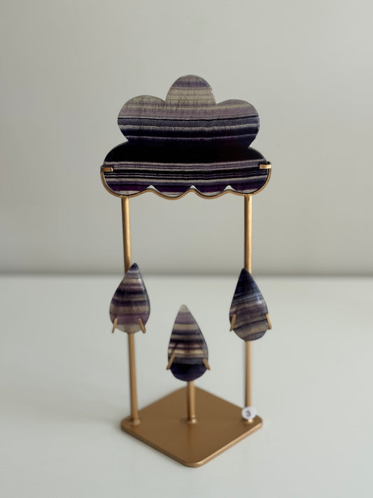 Fluorite Raindrop with Custom Stand #3