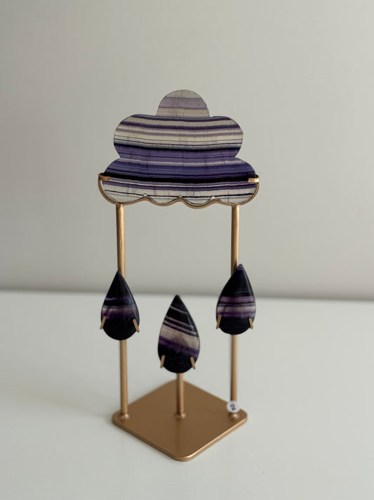 Fluorite Raindrop with Custom Stand #2