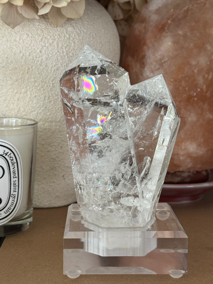 Clear Quartz Twin Tower with Custom Stand (Video) #2