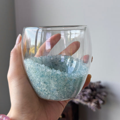 Aquamarine Chip Glass Cup