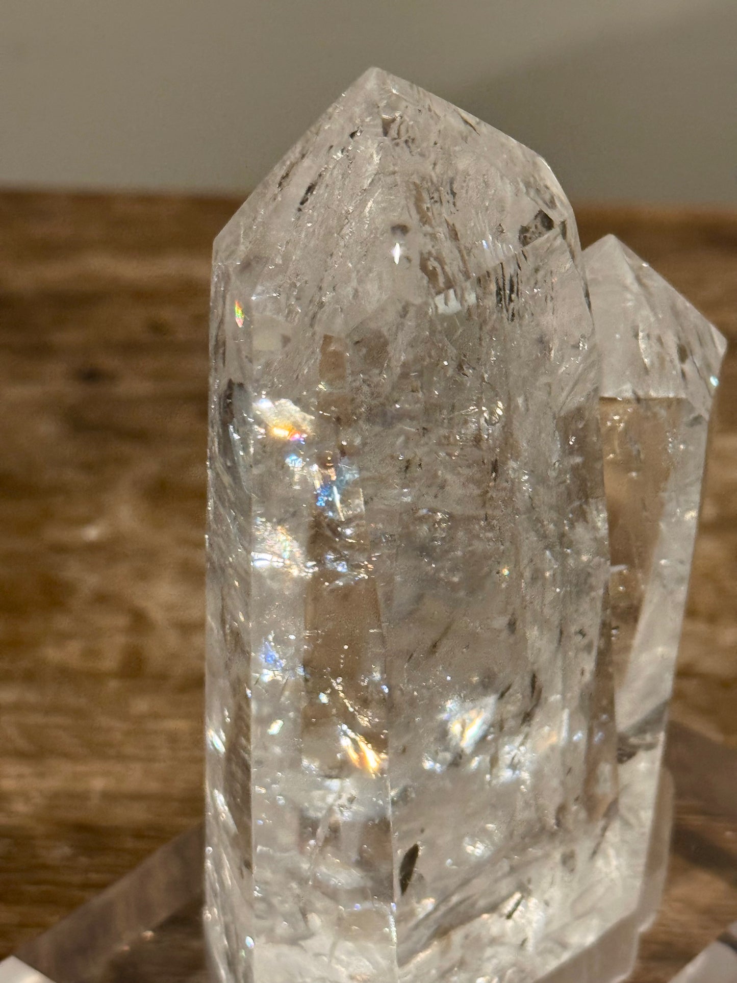 Clear Quartz Twin Tower with Custom Stand (Video) #1