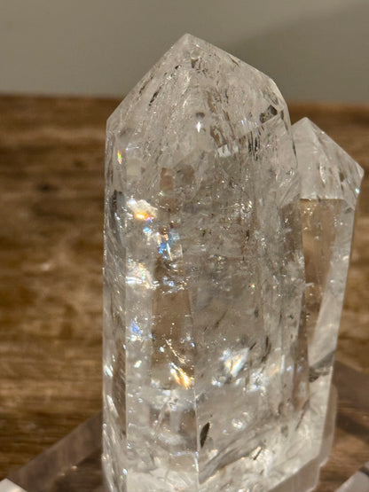 Clear Quartz Twin Tower with Custom Stand (Video) #1