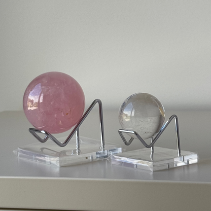Silver Metal and Acrylic Crystal Display Stand Holder