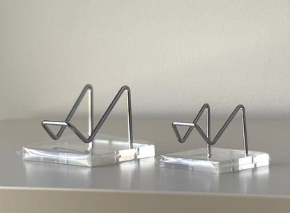 Silver Metal and Acrylic Crystal Display Stand Holder