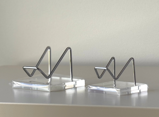 Silver Metal and Acrylic Crystal Display Stand Holder